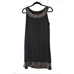 Scarlett Nite Black Party Dress with Embellished Neckline Size 14